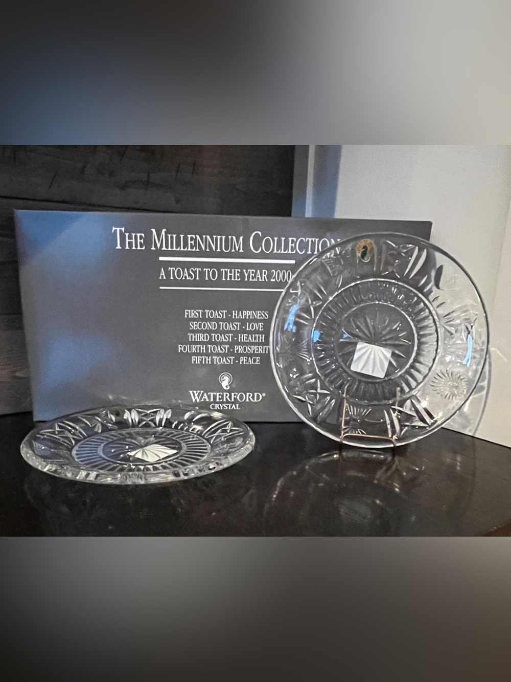 NIB 2 Waterford Crystal Millennium Series 8“ Accent Plates